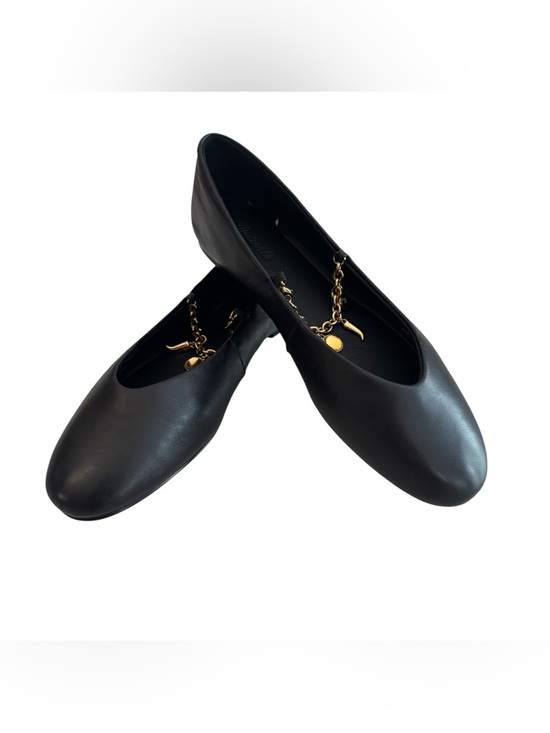Madewell Shoes - Madewell Womens Black Remy Mary Jane Leather Chain-Accent Ballet Flats Sz 9 NWOT